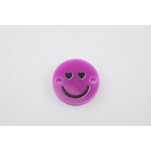 Verbinder Smiley Herz Violett