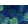 Wasserabweisender Stoff Monstera Blau Grün 17 x 75 cm