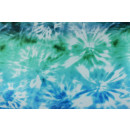 Wasserabweisender Stoff Batik Blau Grün 10 x 100 cm