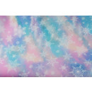 Softshell Regenbogen Schneeflocken 10 x 70 cm