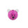 Holzperle Teddy Kopf Pink Weiß