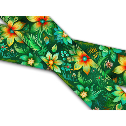Biothane mit UV Druck 25mm "Floral Green"