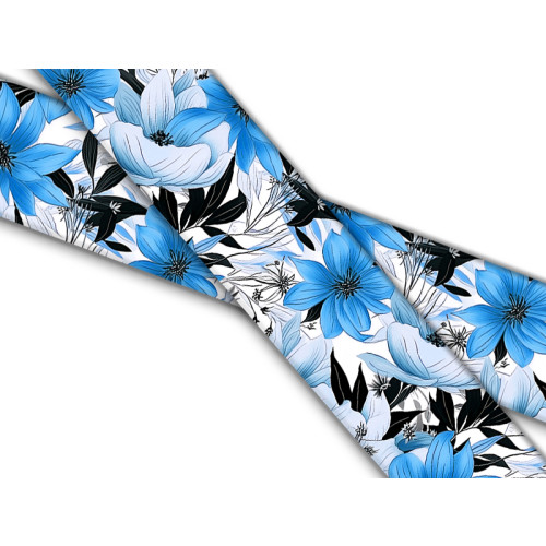 Biothane mit UV Druck 19mm "Vintage Blume Blau"