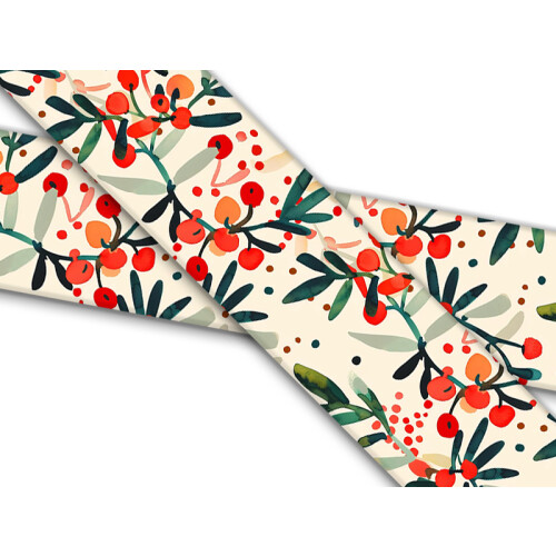 Biothane mit UV Druck 25mm "Holly Berries"