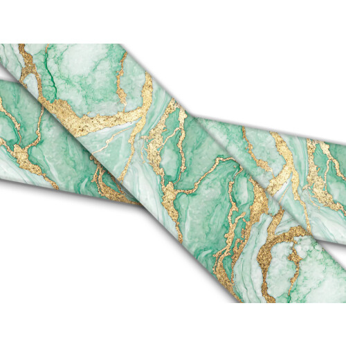 Biothane mit UV Druck 16mm "Marble Mint & Gold"