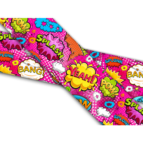 Biothane mit UV Druck 38mm "Comic WOW Pink"