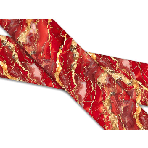 Biothane mit UV Druck 38mm "Marble Rot & Gold"