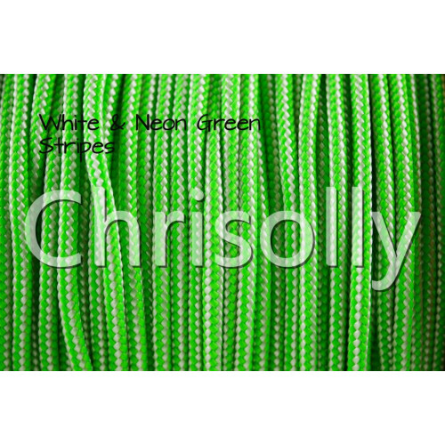 US - Cord  Typ 2 White & Neon Green Stripes