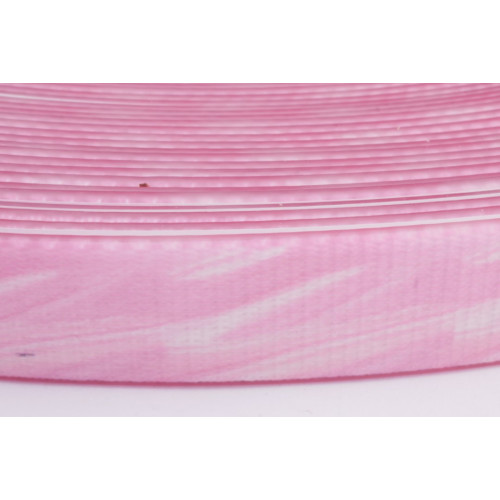 Wasserabweisendes Gurtband 16mm Rosa-Weiß Translucent