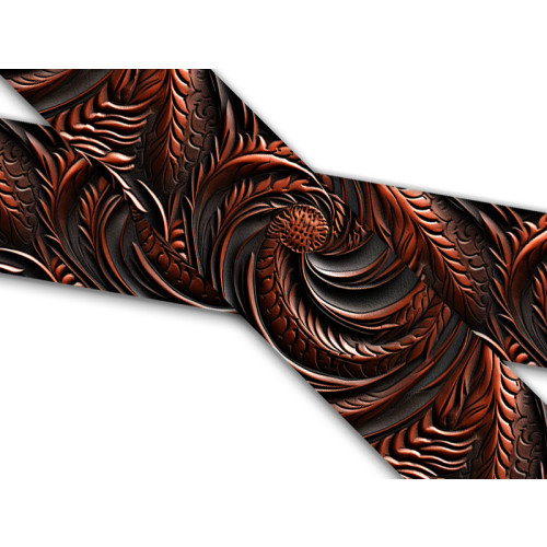 Biothane mit UV Druck 25mm "Carved Leather Feathers"