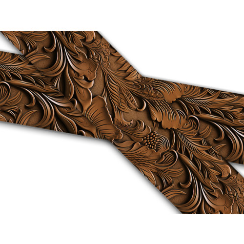 Biothane mit UV Druck 25mm "Carved Leather Fleur"