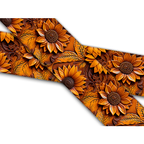 Biothane mit UV Druck 19mm "Carved Leather Sunflower"