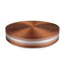 Gurtband 50mm Streifen Cognac-Braun Glitzer Kupferfarbig