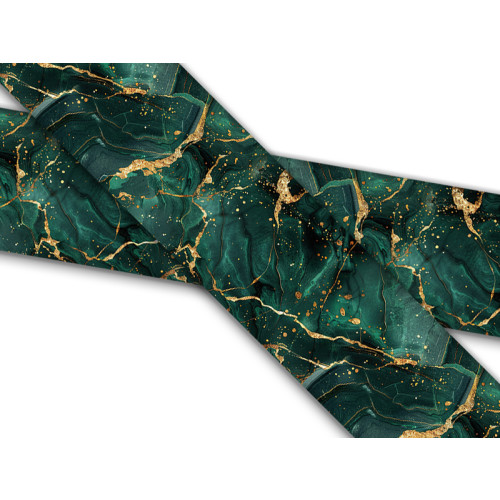 Biothane mit UV Druck 38mm "Deep Green & Gold Marble"