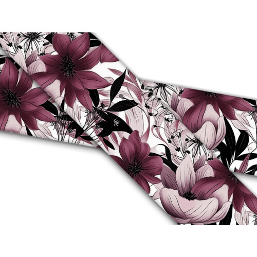 Biothane mit UV Druck 16mm "Vintage Blume Weinrot"