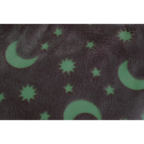 Wellness Fleece im Dunkeln Leuchtend Sonne, Mond Sterne Altrosa