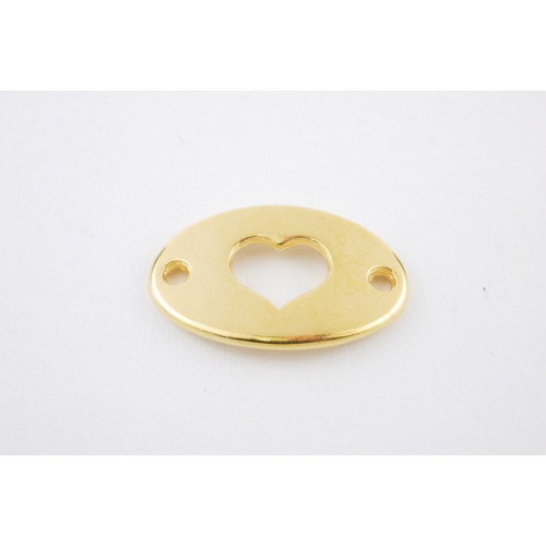 Verbinder Oval Herz Goldfarbig