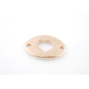 Verbinder Oval Herz Rosegoldfarbig