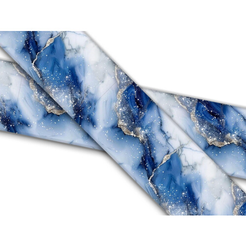 Biothane mit UV Druck 19mm "Blue & Silver Marble"
