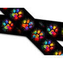 Biothane mit UV Druck 19mm "Painted Paws Black"