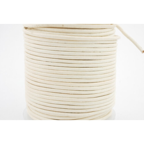 Leder 1,5mm Weiß - Creme 25m Rolle