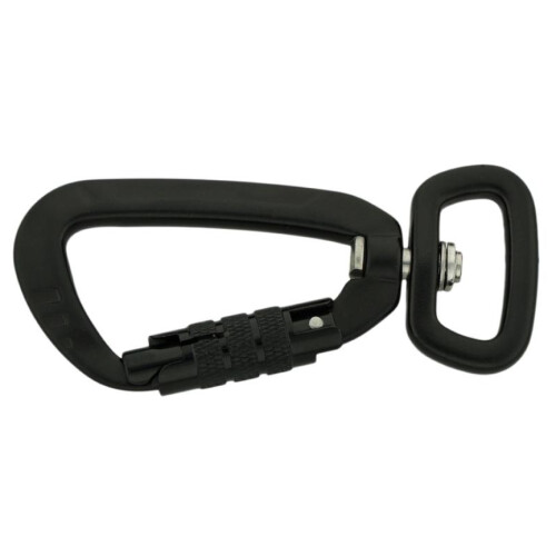 Sicherheitskarabiner Aluminium Schwarz GW 25 x 86 mm