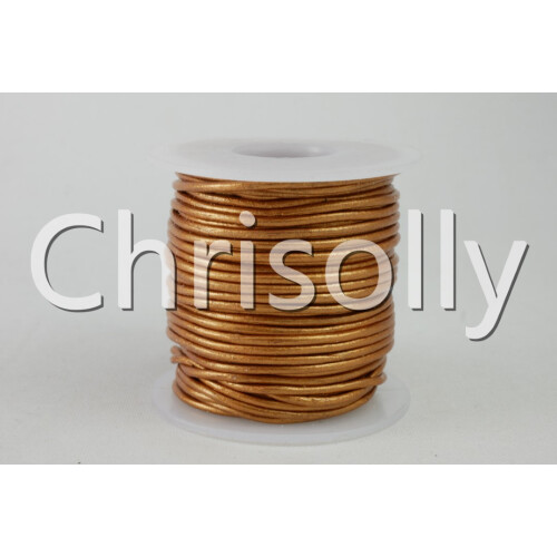 Leder 2mm Kupferbraun Metallic 25m Rolle