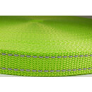 Gurtband 25mm mit Reflektorstreifen Hellgrün