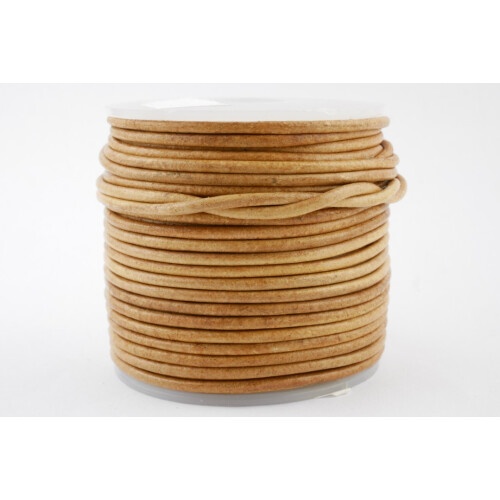 Leder 1,5mm Natur Dunkel Used 20m Rolle