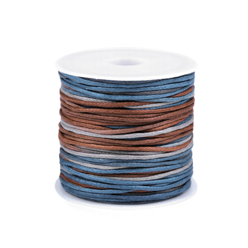 Rolle Baumwollschnur 1mm Blau - Braun
