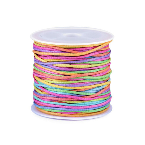 Rolle Baumwollschnur 1mm Regenbogen Pastel
