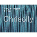 US - Cord  Typ 3 Navy & Turquise Stripes