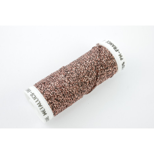 Geflochtenes Metallic-Stickgarn 0,8mm Kupfer-Schwarz 020
