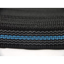 Gummiertes Gurtband Schwarz Blau 20mm