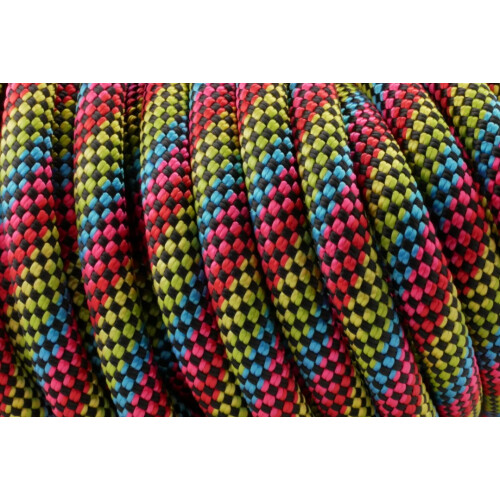 Kletterseil Karo Schwarz Regenbogen 9,2mm