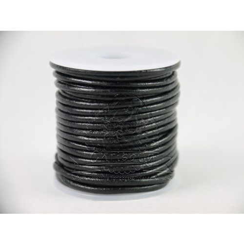 Leder 2mm Schwarz 25m Rolle