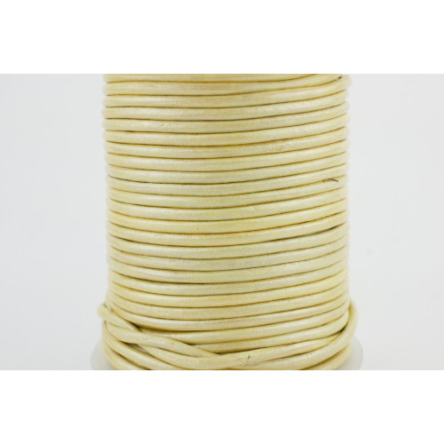 Leder 2mm Champanger-Metallic 25m Rolle