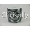 Leder 2mm Grau Metallic 25m Rolle