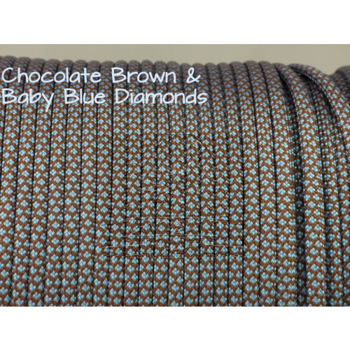 US - Cord  Typ 3 Chocolate Brown & Baby Blue Diamonds