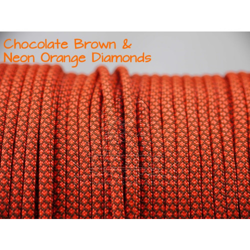 US - Cord  Typ 3 Chocolate Brown & Neon Orange Diamonds