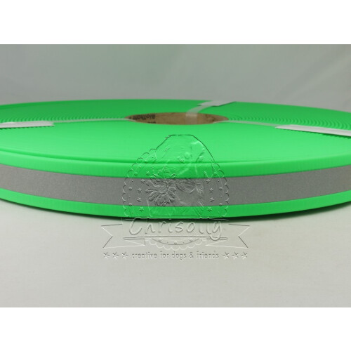 B2511ref Biothane Neon Grün 25mm reflektierend GN528