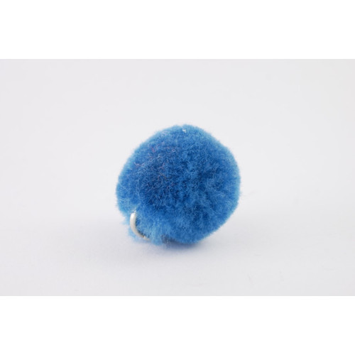 Pompon mit Ring Mittelblau