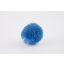 Pompon mit Ring Mittelblau
