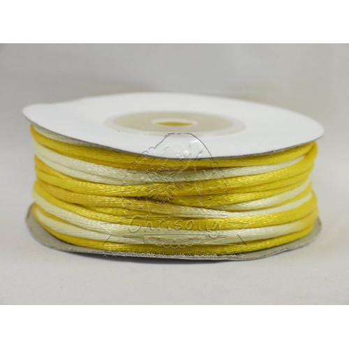 Satinkordel 2mm Gelb mit Farbverlauf Rolle