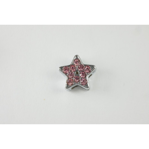 GPSTR0005 Schiebeperle Stern Strass Rosa