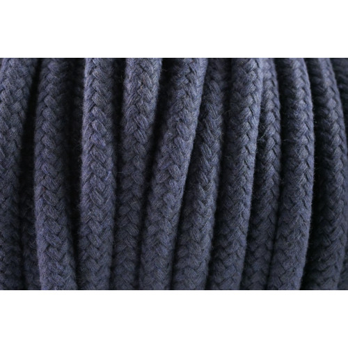 4mm Weich Schwarz/Grau Geflochten Baumwolle Seil Schärpe 100% Natürlich Griff