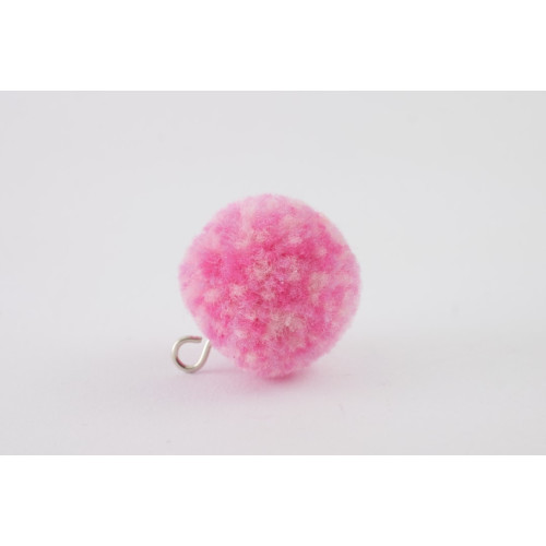 Pompon mit Öse Pink Hell Rosa Mix