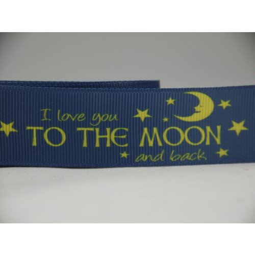 Ripsband 25 mm I Love you to the Moon and back