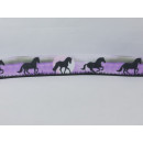 Ripsband 22 mm Pferd auf Flieder