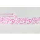Ripsband 22 mm Muster Glitzer Pink